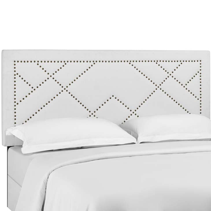 Rachel Nailhead King and California King Upholstered Linen Fabric Headboard - living-essentials
