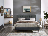 Argyle Tufted Twin Upholstered Linen Fabric Headboard - living-essentials