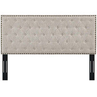 Hakeem Tufted Full / Queen Upholstered Linen Fabric Headboard - living-essentials