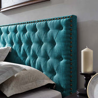 Hakeem Tufted Full / Queen Upholstered Linen Fabric Headboard - living-essentials
