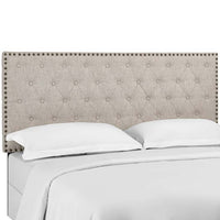Hakeem Tufted King and California King Upholstered Linen Fabric Headboard - living-essentials