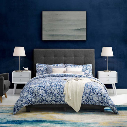 Mariah Full Tufted Button Upholstered Fabric Platform Bed - living-essentials