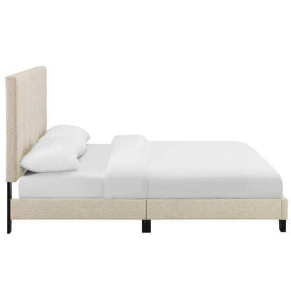 Mariah Queen Tufted Button Upholstered Fabric Platform Bed - living-essentials