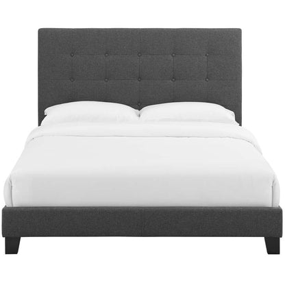 Mariah Queen Tufted Button Upholstered Fabric Platform Bed - living-essentials