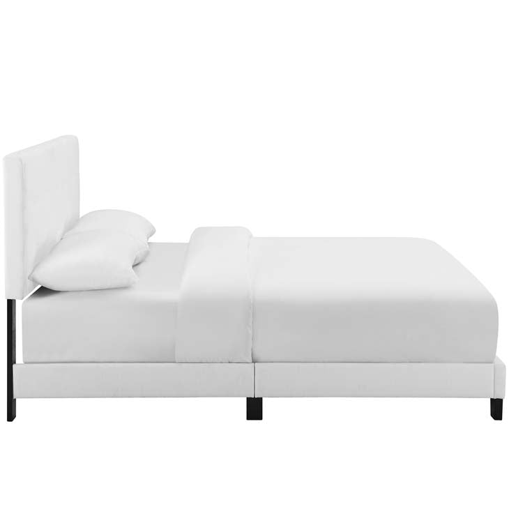 Mariah Queen Tufted Button Upholstered Fabric Platform Bed - living-essentials