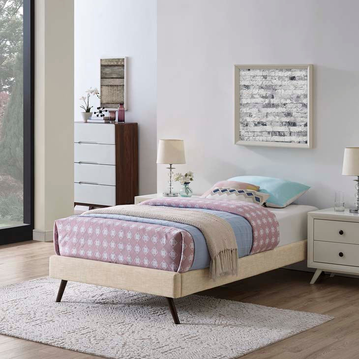 LORYN TWIN BED FRAME WITH ROUND SPLAYED LEGS - living-essentials