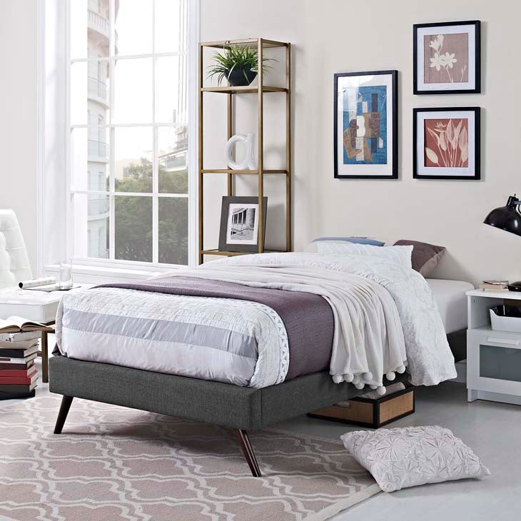 LORYN TWIN BED FRAME WITH ROUND SPLAYED LEGS - living-essentials