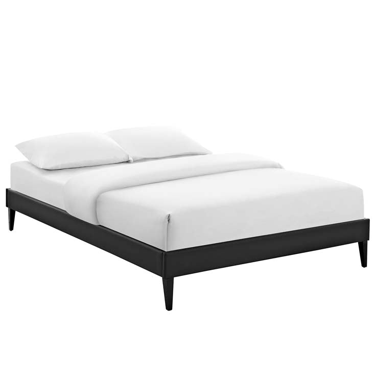 Tempo White Full Bed Frame with Squared Tapered Legs - living-essentials