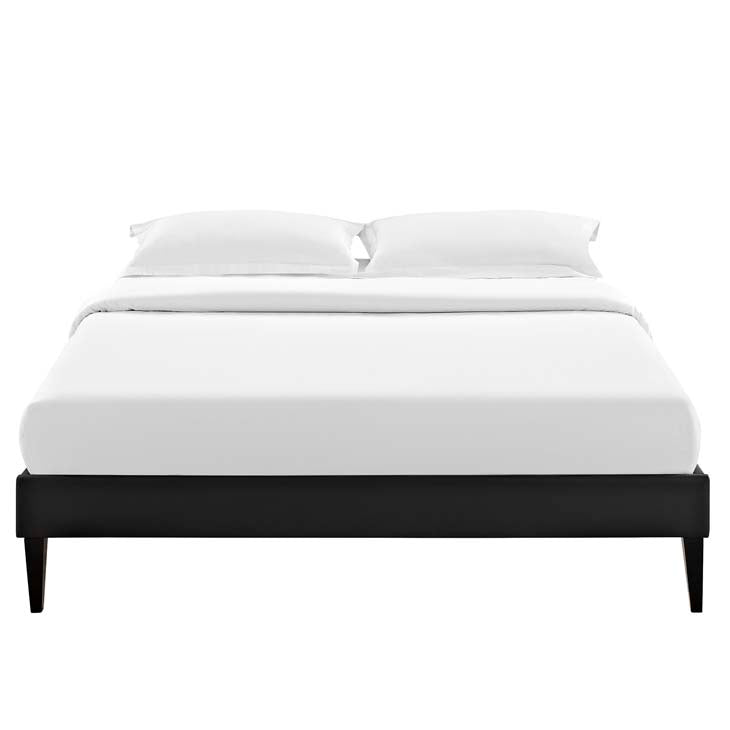 Tempo White Full Bed Frame with Squared Tapered Legs - living-essentials