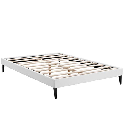 Tempo White Full Bed Frame with Squared Tapered Legs - living-essentials