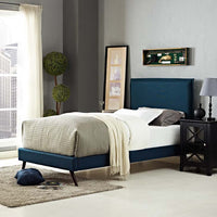 Amari Twin Platform Bed with Round Splayed Legs - living-essentials