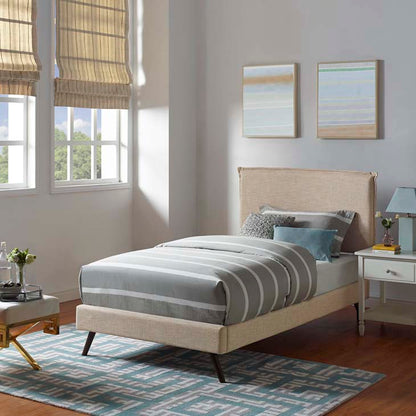 Amari Twin Platform Bed with Round Splayed Legs - living-essentials