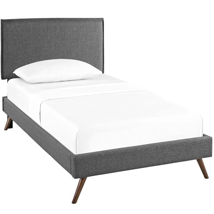 Amari Twin Platform Bed with Round Splayed Legs - living-essentials