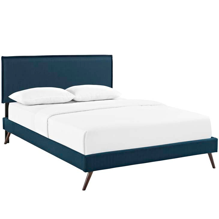 Amari Queen Platform Bed with Round Splayed Legs - living-essentials