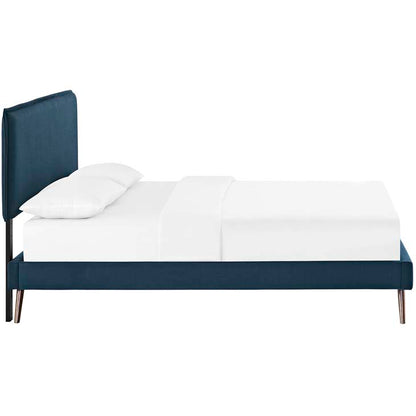 Amari Queen Platform Bed with Round Splayed Legs - living-essentials