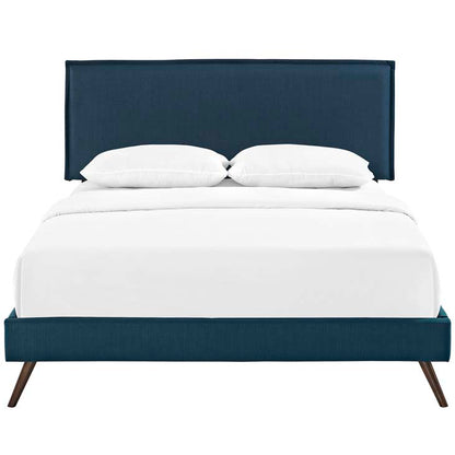 Amari Queen Platform Bed with Round Splayed Legs - living-essentials