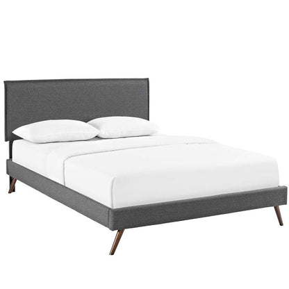 Amari Queen Platform Bed with Round Splayed Legs - living-essentials