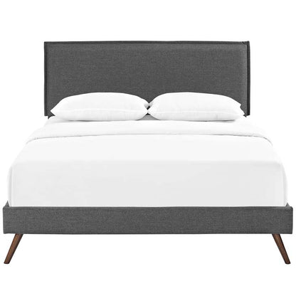 Amari Queen Platform Bed with Round Splayed Legs - living-essentials