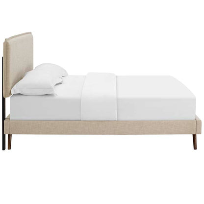 Amari Queen Platform Bed with Round Splayed Legs - living-essentials