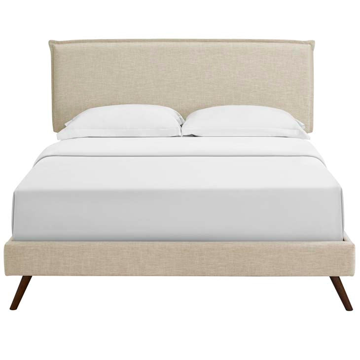 Amari Queen Platform Bed with Round Splayed Legs - living-essentials