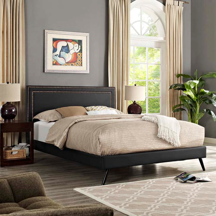 Veronica Full Platform Bed with Squared Tapered Legs - living-essentials