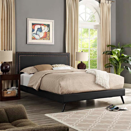 Veronica Full Platform Bed with Squared Tapered Legs - living-essentials