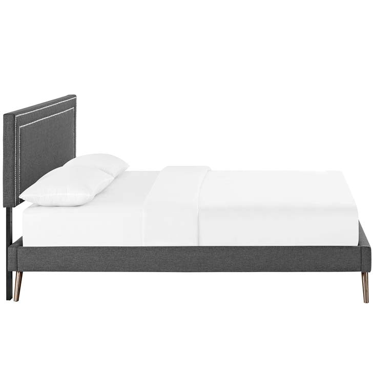 Veronica Full Platform Bed with Round Splayed Legs - living-essentials