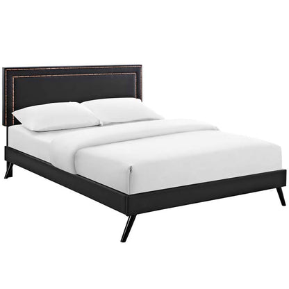 Veronica Queen Platform Bed with Round Splayed Legs - living-essentials