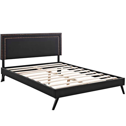 Veronica Queen Platform Bed with Round Splayed Legs - living-essentials