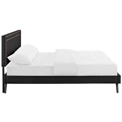 Veronica Queen Platform Bed with Round Splayed Legs - living-essentials