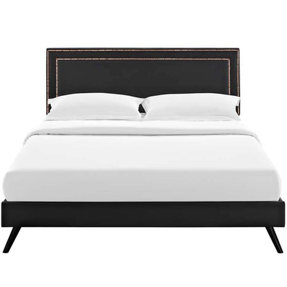 Veronica Queen Platform Bed with Round Splayed Legs - living-essentials