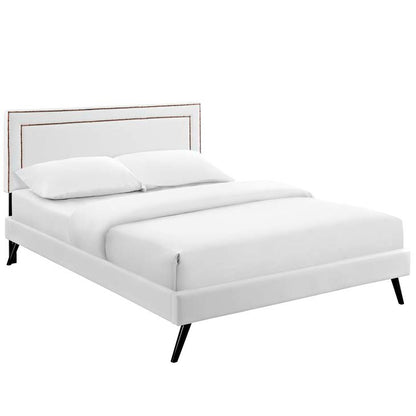 Veronica Queen Platform Bed with Round Splayed Legs - living-essentials