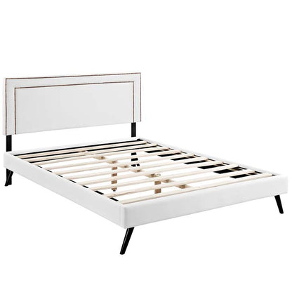 Veronica Queen Platform Bed with Round Splayed Legs - living-essentials