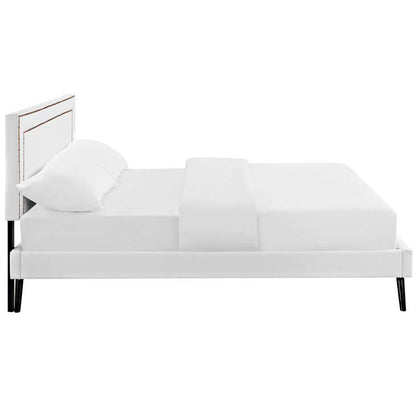 Veronica Queen Platform Bed with Round Splayed Legs - living-essentials