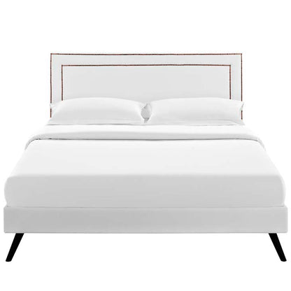 Veronica Queen Platform Bed with Round Splayed Legs - living-essentials