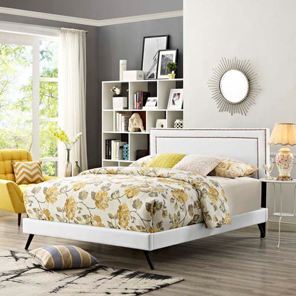 Veronica Queen Platform Bed with Round Splayed Legs - living-essentials