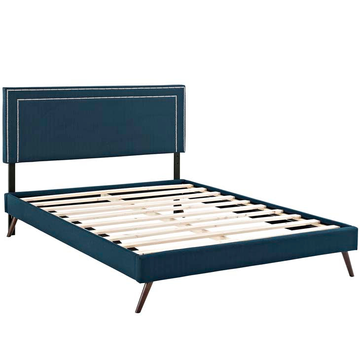 Veronica Queen Platform Bed with Round Splayed Legs - living-essentials