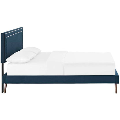 Veronica Queen Platform Bed with Round Splayed Legs - living-essentials