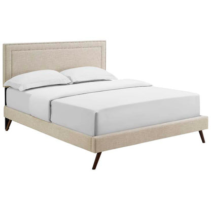 Veronica Queen Platform Bed with Round Splayed Legs - living-essentials