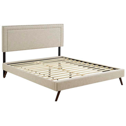 Veronica Queen Platform Bed with Round Splayed Legs - living-essentials