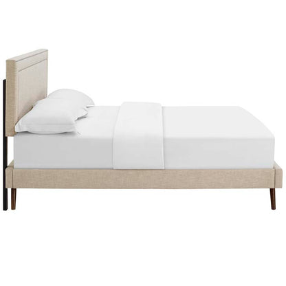 Veronica Queen Platform Bed with Round Splayed Legs - living-essentials