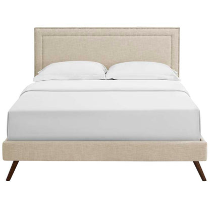 Veronica Queen Platform Bed with Round Splayed Legs - living-essentials