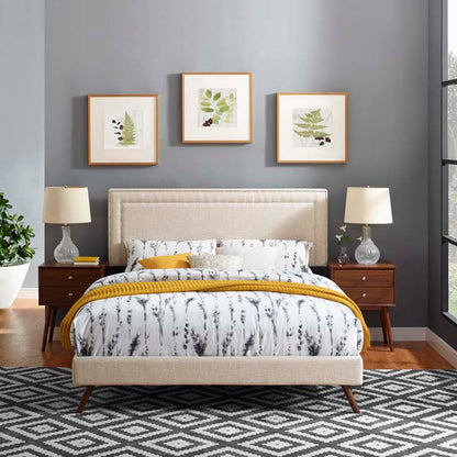Veronica Queen Platform Bed with Round Splayed Legs - living-essentials