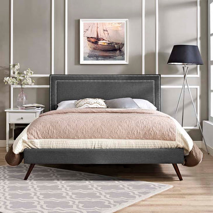 Veronica Queen Platform Bed with Round Splayed Legs - living-essentials