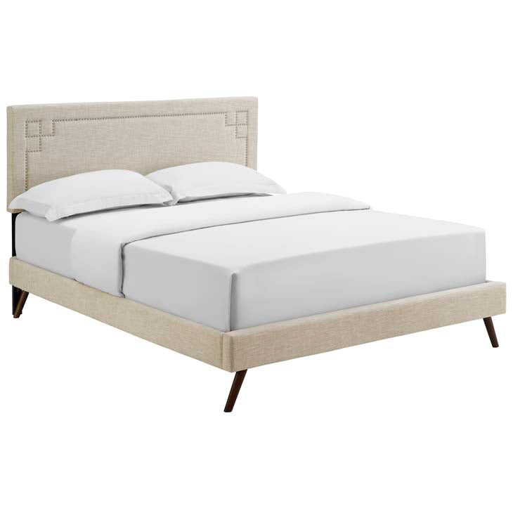 Ruby Full Platform Bed with Round Splayed Legs - living-essentials