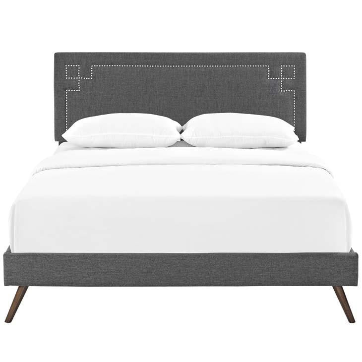 Ruby Full Platform Bed with Round Splayed Legs - living-essentials