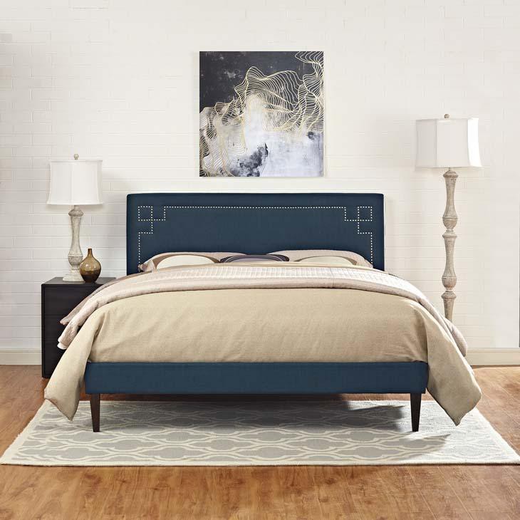 Ruby Queen Platform Bed with Squared Tapered Legs – EMFURN