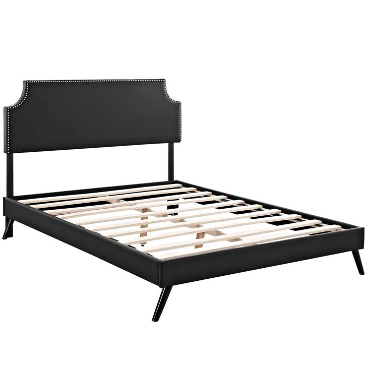 Conner Queen Platform Bed with Round Splayed Legs - living-essentials