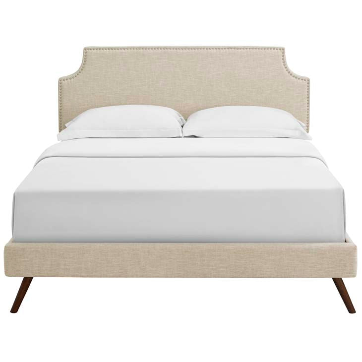 Conner Queen Platform Bed with Round Splayed Legs - living-essentials