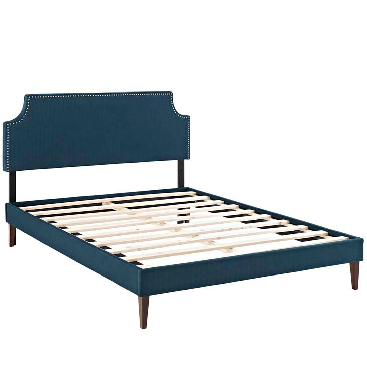 Conner Queen Platform Bed with Round Splayed Legs - living-essentials